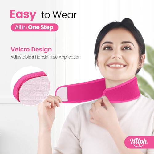 Image of Hilph Neck Ice Pack Wrap, Throat Ice Pack for Tonsillectomy, Adjustable Flexible Cold Pack Cold Compress for Neck Cervical Pain Relief, Surgery Recovery, Hot Flash, Thyroidectomy, Hot Weather, Red