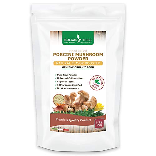 Organic Porcini Mushroom Powder 3.5 Oz (100G) - Italian Hand Milled Porcini Powder, Premium Quality Wild Grown, Hand Picked, Sun-Dried, Porcini Mushrooms - No Fillers Or Gmo's, Non-Irradiated #TOP17