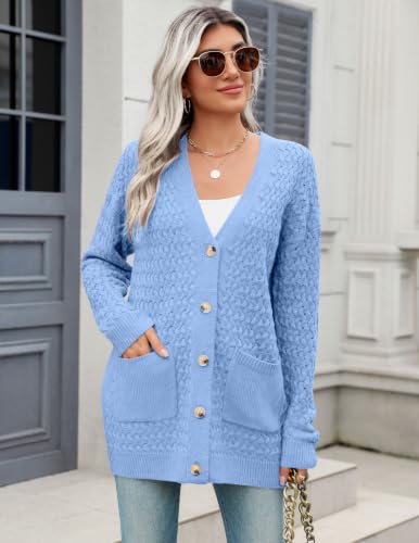 Image of Zeagoo Cardigan Sweaters for Women Long Sleeve Fall Clothes Button Down Top