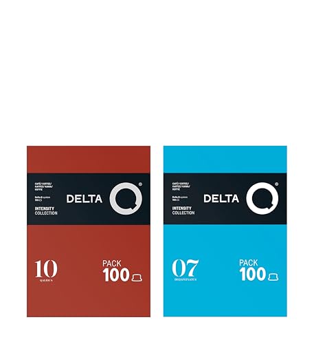Pack Ahorro Cápsulas Café Delta Q Qalidus 100 + DeQafeinatus 100 – Espresso Muy Intenso y Descafeinado, Notas de Caramelo