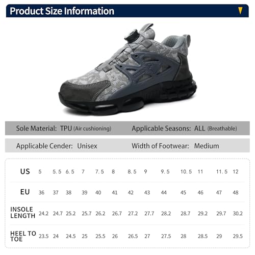 Image of Steel Toe Shoes for Men Women Lightweight Comfortable Work Sneakers Composite Toe Shoes Safety Tennis Sneakers for Long Shifts