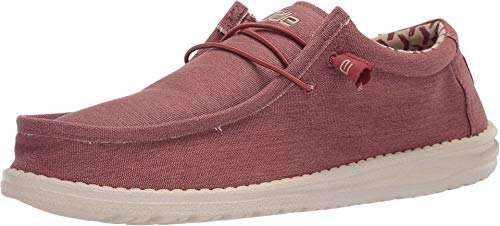 Image of HEYDUDE Men's Wally Stretch Brick Size 12 | Men's Shoes | Men's Lace Up Loafers | Comfortable & Light-Weight