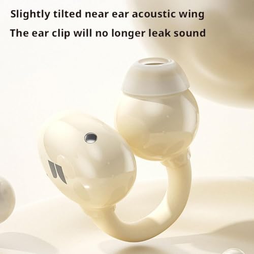 Image of Open-Ear Headphones with Butterfly Earrings, Ultra-Comfort & Snug Fit Clip On Earbuds, Luxury Bluetooth 6.0 Wireless Headphones Clip-ons Sports Earphones Fit Gym Earphones Open Ear Buds (rice white)