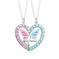 Beste Freunde Ketten,Magnetische Freundschaft Halsketten für 2 Mädchen Schwester Halskette passend Herz Schmetterling Anhänger BFF Halskette für Mädchen Graduation Geburtstag Weihnachtsgeschenke