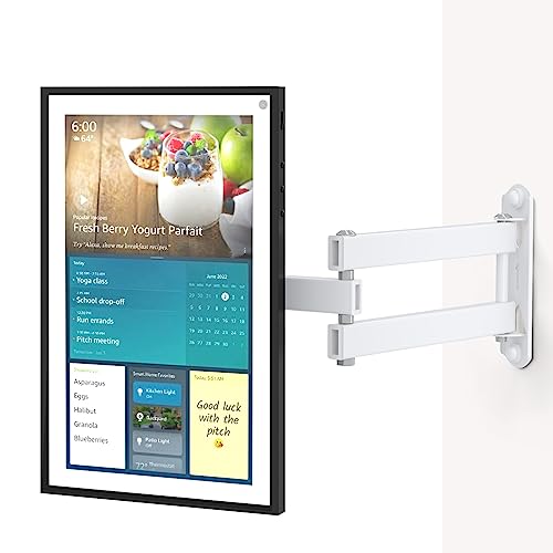 WALI Wall Mount for Show 21 Show 15 Adjustable Wall Mounting Bracket with Heavy Duty 15 Extension Arm Rotate Tilt Swivel for Show 21 Show 15 Holds up to 33lbs White