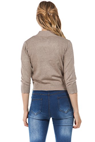 Image of Cielo Women's Soft Solid Open Front 3 /4 Sleeve Sweater Cardigan