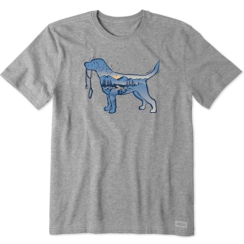 Life is Good Men's Crusher Tee, Short Sleeve Cotton Graphic T-Shirts, Macro Micro Dogscape
