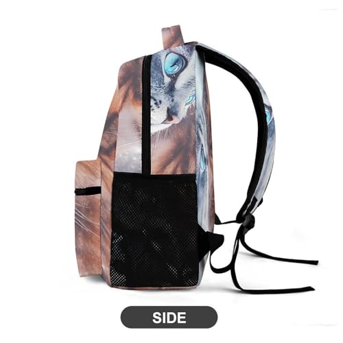 Grey And Yellow Cats Travel Backpack Casual Daypack Shoulder Bag with Adjustable Shoulder Straps4