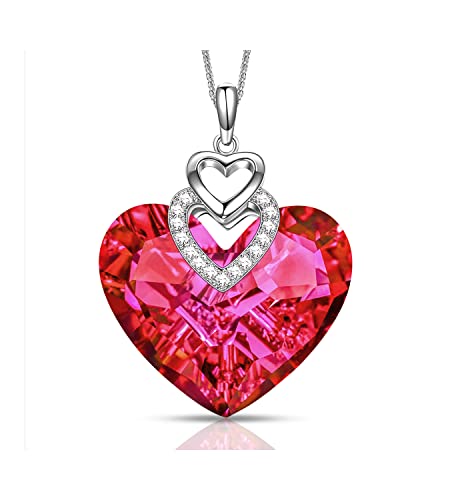 LEITON Herz Halskette Damen, Geschenke für Frauen, Halskette Hochzeit Jahrestag Geschenk für Mutter, Freundin, Ehefrau, Geschenkbox Verpackung Cover