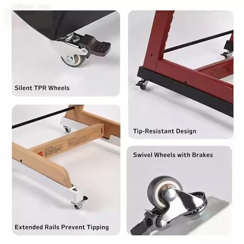 Image of High Chair Wheels - Universal Swivel Casters for Stokke Tripp Trapp | Enhance Mobility & Convenience with 360 Silent Wheels, Safety Locks & No-Scratch Design, No-Drill Installation - White