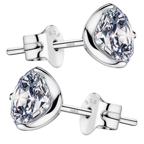 Image of HIGHSPARK 925 Silver inchSparkling Martini inch Solitaire Earrings | 92.5 Sterling Silver and Diamond like Brilliance Sparkling Zirconia | Lovely Gift