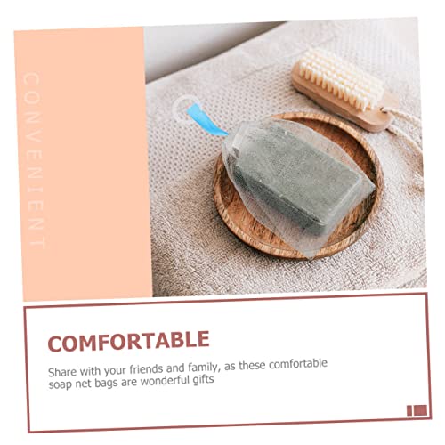 Beatifufu 2pcs Foaming Net Cleaning Soap Loofah Bag Soap Mesh Pouch Foam Soap Face Portable Soap Pouches Cleansing Foaming Soap Bags Dedicated Pe Mesh Bag White - Image 4
