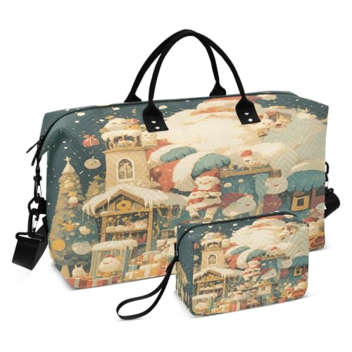 Sac de voyage avec trousse de toilette Arbres Santa House pour week-end