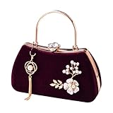 ERRORY Elegante bolso de hombro con múltiples compartimentos espaciosos, bolsas de noche, eventos de graduación, diario, bolsa de lujo esencial, ciruela, One Size