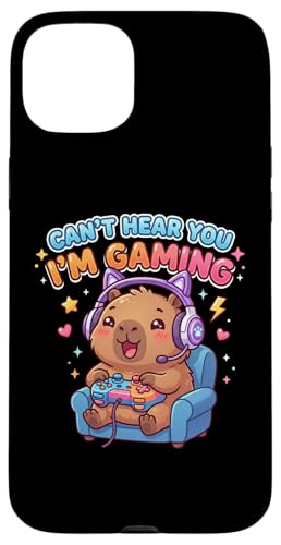 Capybaras Rodents Gaming Can't Hear You I'm Gaming Capybara �X�}�z�P�[�X iPhone 15 Plus �p
