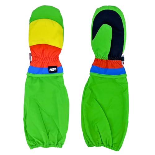 L-Bow Kids Winter Mittens - Neon, Waterproof, Stay-On Design with 3M Thinsulate, Warm Toddler Mittens for Ages 2-14
