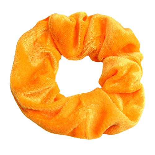 Busirde Niñas Terciopelo elástico de Scrunchie Varita Pelo de Terciopelo elástico Lazo del Pelo Banda de Cuerda Hairband Mujeres Headware Amarillo Oscuro 16 Cover