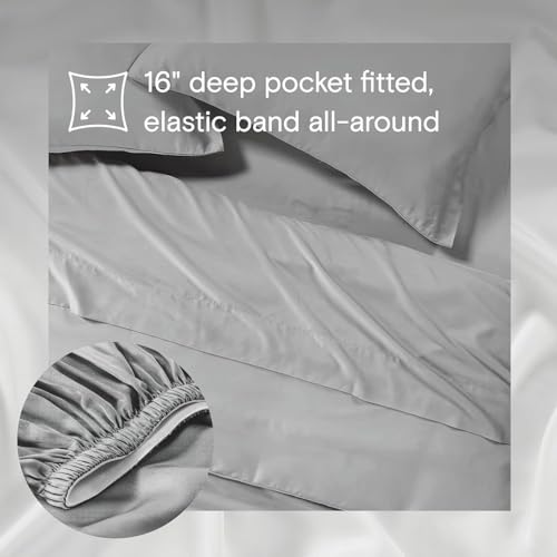 Sijo AiryWeight Tencel Sheet Set, 100% Lyocell Derived from Eucalyptus, Buttery Soft, Architectural Digest 2022 Best Cooling Sheets Winner - 3pc - 1 Pillowcase 1 Fitted 1 Top (Dove, Twin XL)