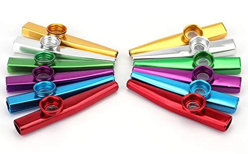 Foraineam Lot de 12 6 couleurs musical Instruments de musique en métal kazoos Aluminium - Les Beatles, Paul McCartney, John Lennon, RIngo Starr, George Harrison Foraineam Lot de 12 6 couleurs musical Instruments de musique en métal kazoos Aluminium