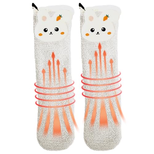Hogvinnatil Calcetines calentados para mujer, calcetines calentadores de pies | Calcetines térmicos con aislamiento térmico | Calcetines calentados eléctricos, calcetines térmicos recargables para el