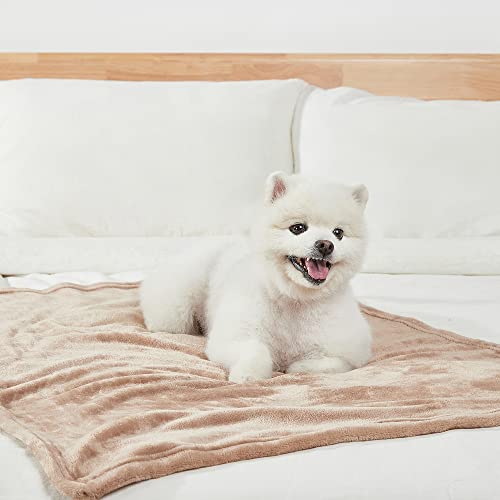 Pawque Dog Blanket 20" X 30" Pack Of 3, Fluffy Fleece Sherpa Puppy Blanket For Small/Medium Dogs Or Cats, Warm & Soft Pet Blanket For Couch Car Bed, Grey/Khaki/Navy Blue #TOP3