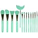 LORMAY 13 Pcs Silicone Makeup Brush Set, Mascara Shield and Eyeshadow Shield. Perfect Applicators for BB CC Cream, Facial Mask, and Liquid-like Beauty Products (Mint Greesn)