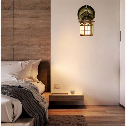 Image of GreyWings Copper Antique Wall Light for Home Iron & Glass Vintage Lantern Wall Lamp with Decorative Wall Light (Bulb is not Included) Pack of 3