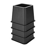 Pratique: 4 pièces contremarche de lit noire, idéale pour soulever des lits, des canapés et des chaises pour passer sous eux plus facilement