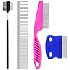 Pets Grooming Comb Kit for Small Dogs Puppies For Tear Stain Remover 2 in 1 with Round Teeth to Remove Knots Crust Mucus