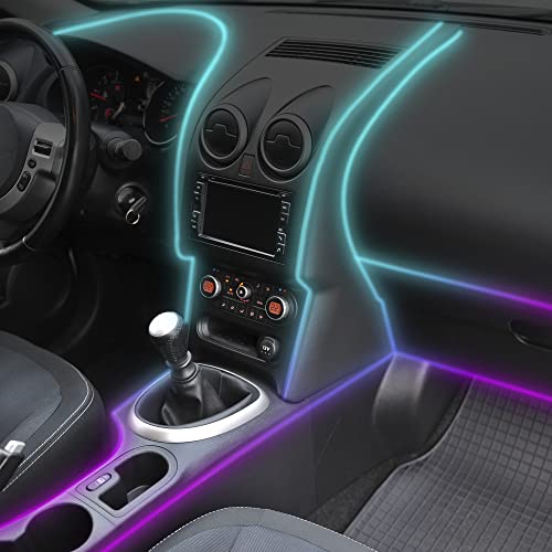 Image of Monster Bluetooth Sound Reactive RGB Fiber Optic Car Interior Lighting Kit, Use Remote /Downloadable App to Customize, Sound-Reactive Mode, Easy Installation, 13ft Cable /12V Adapter Included, 4-Pack