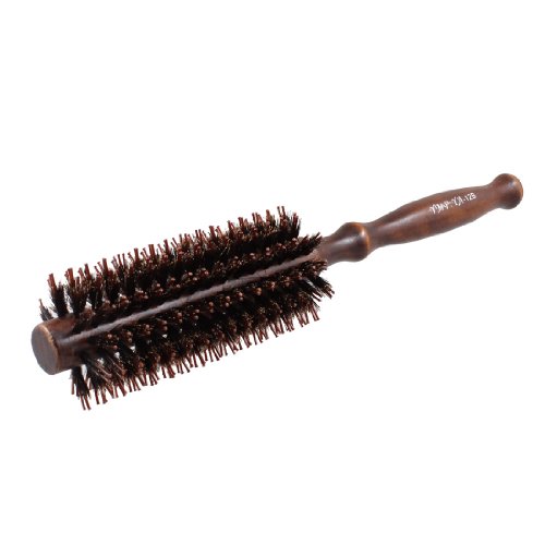 9" Long DIY Hairdressing Curly Hair Care Round Bristles Brush Comb Dark Brown