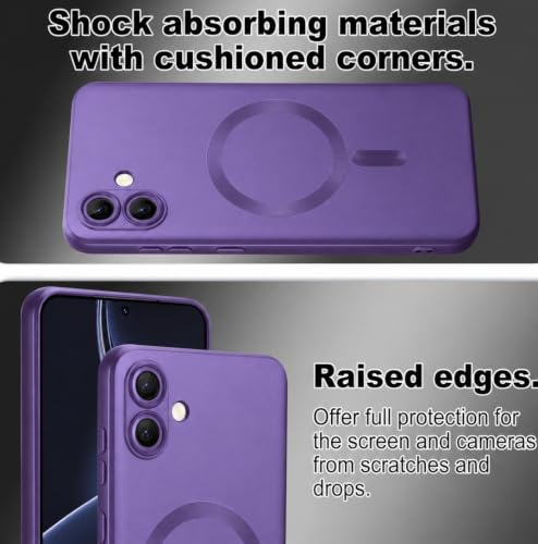 Image of DIZORO Samsung A07 5g Case, Compatible with Mag Safe Back Cover, Matte Luxury Metallic Luster Flexible TPU Wireless Charging Shockproof Case with Camera Protector