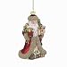 Kurt Adler 5-Inch Noble Gems Glass Santa with Bead Trim Ornament