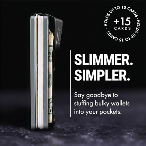 Image of Mountain Voyage Co Minimalist Wallet for Men & Women - Slim RFID Wallet, Scratch Resistant, Credit Card Holder & Money Clip, Easily Removable Money & Cards, (Matte Grey)