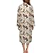 CLOHOMIN Horse Zipper Up Robes Long Sleeve Robe for Women Bathrobe Female Mid-Calf Length Nightgown Sleepwear Fashion Crewneck Pjs Dress Size S
