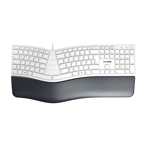 CHERRY KC 4500 Ergo, Ergonomische Tastatur, Deutsch QWERTZ, Weiß-Grau – Ansicht 1