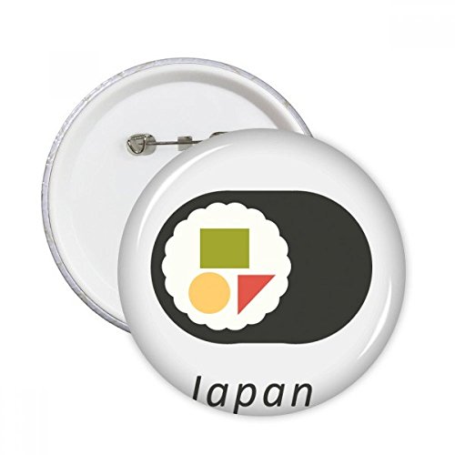 Sushi broches rondes style japonais traditionnel en lot de 5 badges de taille moyenne pour customiser