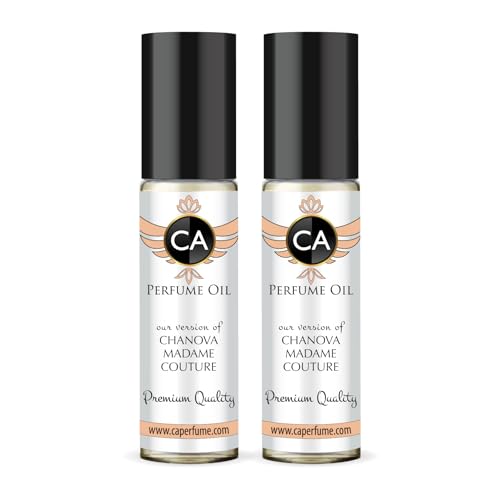 CA Perfume Impression of Madame Couture for Women Eau De Parfum Amber Floral Scent Long Lasting Perfumes for Women Travel Size TSA Ready for Day and Night Wear 0.33 Fl Oz 10ml (Pack of 2)