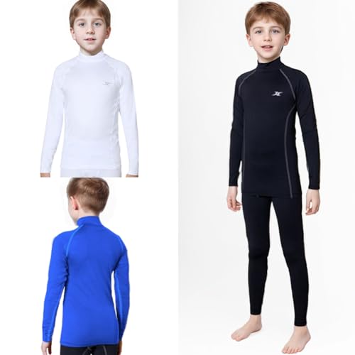 Thermal Underwear Kids Mock Turtleneck Shirts Compression Tops Base Layer NLK2