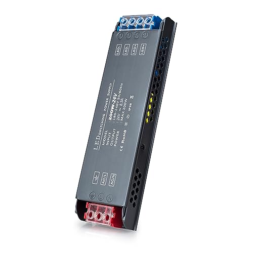 Image of QNNP LED Driver 200 Watts 24V Low Voltage Transformer Power Supply Transformer Adapter AC 100V-265V to 24V DC, LED Power Supply for Indoor Lighting