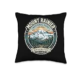 Mount Rainier National Park Washington Vintage Badge Design Throw Pillow