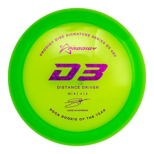 Prodigy Disc Luke Humphries 400 D3 | 2022 Signature Series Edition | 170-174g | Stabile Disc Golf Distanz Treiber | Extrem langlebig | Entworfen für alle Spieler | Farben können variieren Cover