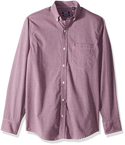 IZOD mens Long Sleeve Stretch Performance Solid (Discontinued) Button Down Shirt, Fig, XX-Large US