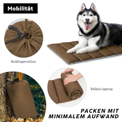 WESTERN HOME WH Hundedecke Outdoor für Unterwegs Hundedecke Wasserdicht Tragbar Hundematte Outdoor Komfort und Weiches Reisedecke Hund Wasserdicht Camping Hundebett, 110x68 cm (Braun)