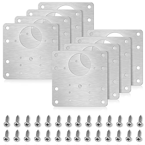 EKKONG scharnier reparaturplatte, rostfreier Stahl scharnier reparaturset ,scharnier reparaturplatte für kleiderschrank küche 9X9cm Geeignet für Holzmöbel schanierreparaturplatte (8PC) Cover