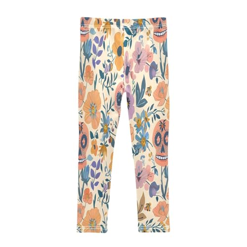 Bolaz Toddler Girls Leggings Printed Yoga Pants Leggings Mexican Cartoon Skulls for Kids2