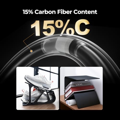 Image of Creality PPA-CF 3D Printer Filament RFID, 15% Carbon Fiber Content High-Performance Nylon, Heat Resistance,Low Warpage, 1Kg Spool(2.2lbs) for 3D Printers (Black)
