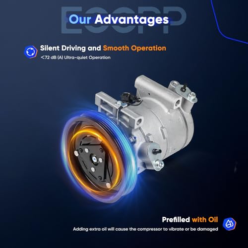 Image of ECCPP AC Compressor with Clutch 2001-2004 Fit for Nissan Frontier Xterra 3.3L Air Conditioning Compressor