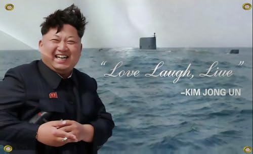 ANCONINE Kim Jong Un Flag 3x5ft Banner College Dorm and Flags with 4 Brass Grommets for Wall, Sturdy Double Stitched and Premium Polyester.