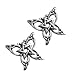 Sterling Silver Butterfly Pentacle Pentagram Earring Studs